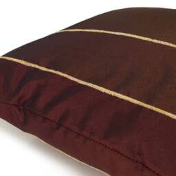 Burgundy Gold Tan Decorative Throw Pillow Covers, Cushion Gold Velour Striped Pillow, Polyester Pillowcase, Trendy Lumbar Pillow - thumbnail 3
