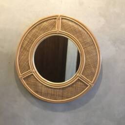 Rattan Mirror - Cane Square Webbing Wall Decor - thumbnail 2