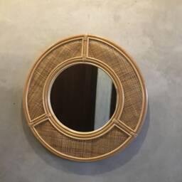 Rattan Mirror - Cane Square Webbing Wall Decor - thumbnail 4