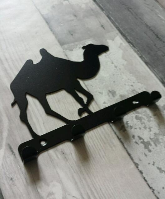 Bactrian Camel Silhouette Key Hook Rack - Desert Metal Wall Art - image 1