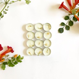 Honeysuckle Jasmine Soy Tealight Candles Hand Poured, Eco-Friendly - Set Of 12 - thumbnail 3