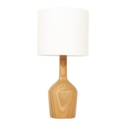 Hand Turned Oak Table Lamp/Wooden Lamp/ Mid Cantury Modern Style Scandinavian - thumbnail 2