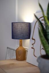 Hand Turned Oak Table Lamp/Wooden Lamp/ Mid Cantury Modern Style Scandinavian