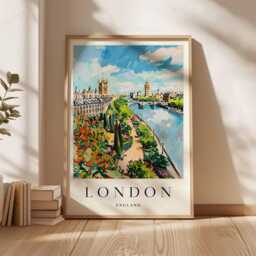 London Travel Poster England Cityscape Art Print - thumbnail 3