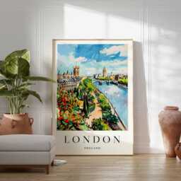 London Travel Poster England Cityscape Art Print - thumbnail 2
