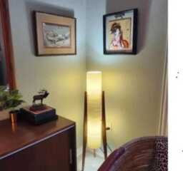 Mid Century Modern Rocket Lamp Spun Fibreglass & Teak Wood - thumbnail 2