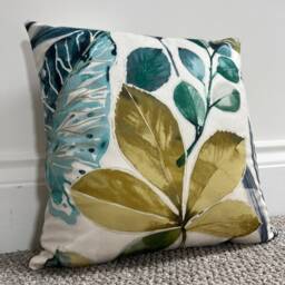 Rainforest Velvet Cushion Handmade Tropical Leaves Pillow With Zip - thumbnail 3