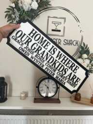 70cm Long - Home Is Where My Grandkids Are - Street Sign 3D Look Personalised Wall Mdf Decor Gift Upto 12 Names Home - thumbnail 1