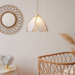 Simple Flower Pendant Light - Baby Blue & Gold - thumbnail 4