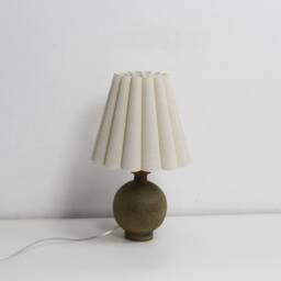 Handmade Burlap Lamp Copper Ceramic Base For Home Decor-5# - thumbnail 1
