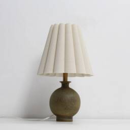 Handmade Burlap Lamp Copper Ceramic Base For Home Decor-5# - thumbnail 3