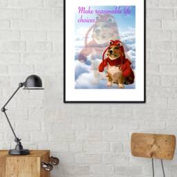 Make Reasonable Life Choices Wall Art - Corgi Print Lobster Costume Dog Outfit Reasonable Life Choices Dorm - thumbnail 3