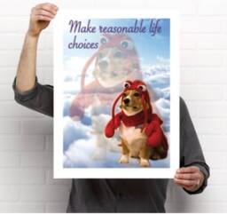 Make Reasonable Life Choices Wall Art - Corgi Print Lobster Costume Dog Outfit Reasonable Life Choices Dorm - thumbnail 1