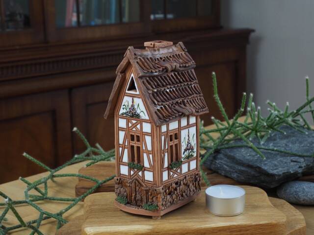 Handcrafted Ceramic Tealight Holder - Miniature House From Fantasy Collection - image 1
