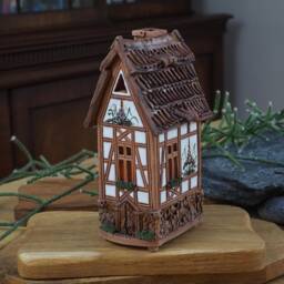 Handcrafted Ceramic Tealight Holder - Miniature House From Fantasy Collection - thumbnail 2