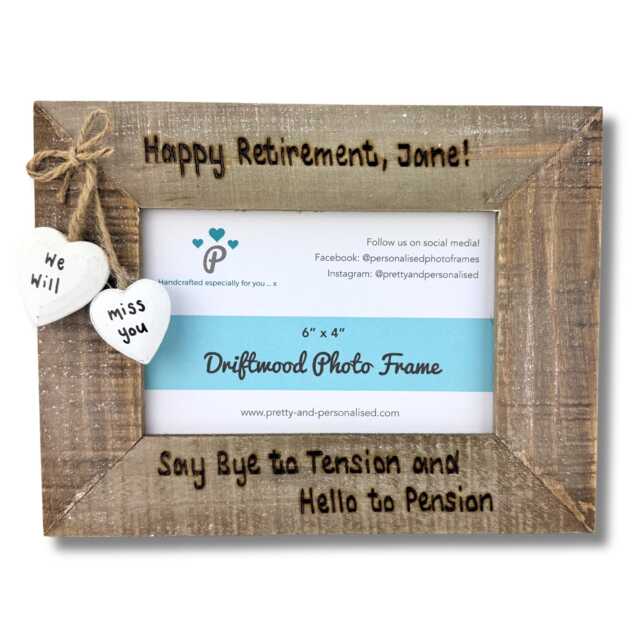 Retirement Photo Frame/Leaving - Coworker Gift Personalised Wood - image 1