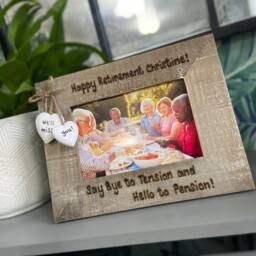 Retirement Photo Frame/Leaving - Coworker Gift Personalised Wood - thumbnail 2