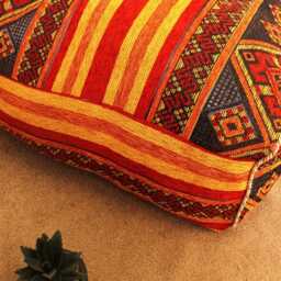 Moroccan Kilim Pouf Square Floor Cushion [Unstuffed] - thumbnail 4