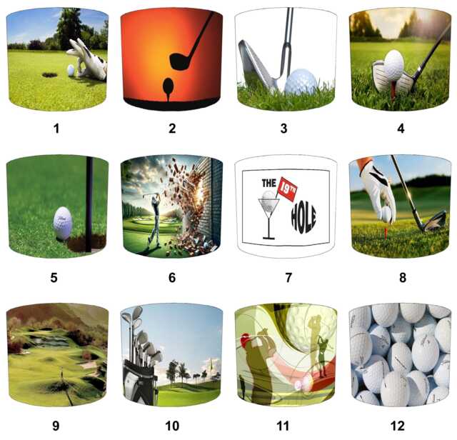 Golf Golfing Drum Lampshade For Ceiling Light Pendants Or Table Lamp Bases - image 1