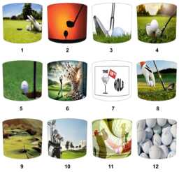 Golf Golfing Drum Lampshade For Ceiling Light Pendants Or Table Lamp Bases - thumbnail 1