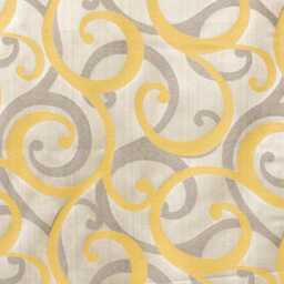 Yellow N Gray Scrolls Jacquard Weave Curtain Panels - Rod Pocket, Grommet, Box Pleat, Three Pinch Tab Top & Plain Ring Top - thumbnail 4