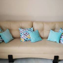 Cotton Velvet Pillow Cover, Diamonds Green Mint Geometric Case, Double-Sided Sham Cushion - thumbnail 2