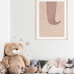 Enno Elephant Poster Brown I Safari, Jungle, Children's Room, Living Room Decoration, Poster, Download, Mural, Printable Picture Wall - thumbnail 4