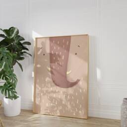 Enno Elephant Poster Brown I Safari, Jungle, Children's Room, Living Room Decoration, Poster, Download, Mural, Printable Picture Wall - thumbnail 3