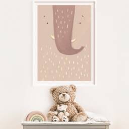 Enno Elephant Poster Brown I Safari, Jungle, Children's Room, Living Room Decoration, Poster, Download, Mural, Printable Picture Wall - thumbnail 2