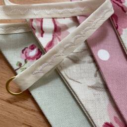 Shabby Chic Pink/Green Fabric Country Bunting - thumbnail 2