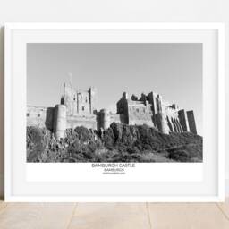 Bamburgh Castle Print Northumberland Black & White Photography - thumbnail 3