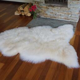 Original, Natural Large White Sheepskin Rug, Exclusive Rug - thumbnail 3