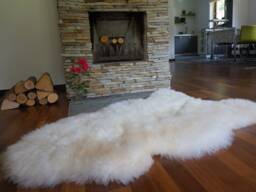 Original, Natural Large White Sheepskin Rug, Exclusive Rug