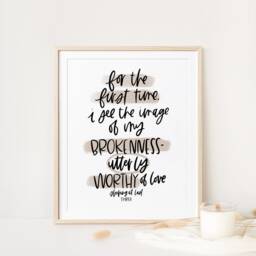 Enneagram 3 Sleeping At Last Lyrics Print - Gift Office Decor Encouraging Gifts Minimal Wall Art Neutral - thumbnail 2
