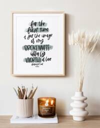 Enneagram 3 Sleeping At Last Lyrics Print - Gift Office Decor Encouraging Gifts Minimal Wall Art Neutral - thumbnail 1