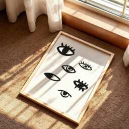 Quirky Eye Art Print Minimalist Trendy Home Decor - thumbnail 3