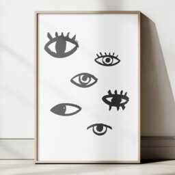 Quirky Eye Art Print Minimalist Trendy Home Decor - thumbnail 2
