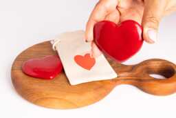Personalized Ceramic Pocket Hug Red Glossy Stoneware Heart - Valentine Wedding Favor