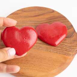 Personalized Ceramic Pocket Hug Red Glossy Stoneware Heart - Valentine Wedding Favor - thumbnail 2