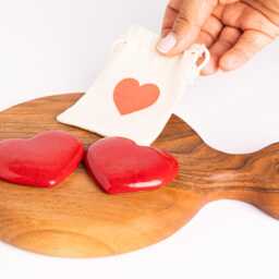 Personalized Ceramic Pocket Hug Red Glossy Stoneware Heart - Valentine Wedding Favor - thumbnail 4