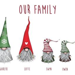 Nordic Gnomes Print, Christmas Family Gift, Keepsake, Gnome Family, Gonk Decor, Gnomes, Personalised - thumbnail 2
