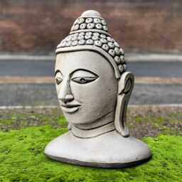 Concrete Buddha Head Statue Zen Garden Decor Stone Meditation Sculpture Outdoor Spiritual Art Handmade Bust Ornament Cement Gift - thumbnail 2
