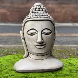 Concrete Buddha Head Statue Zen Garden Decor Stone Meditation Sculpture Outdoor Spiritual Art Handmade Bust Ornament Cement Gift - thumbnail 1