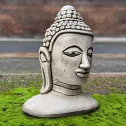 Concrete Buddha Head Statue Zen Garden Decor Stone Meditation Sculpture Outdoor Spiritual Art Handmade Bust Ornament Cement Gift - thumbnail 3