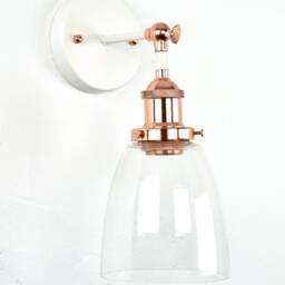 Glass Bell Wall Sconce - Modern Lighting Bedroom Bedside Light Copper Rose Gold Or Custom Finish - thumbnail 3