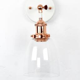 Glass Bell Wall Sconce - Modern Lighting Bedroom Bedside Light Copper Rose Gold Or Custom Finish - thumbnail 2