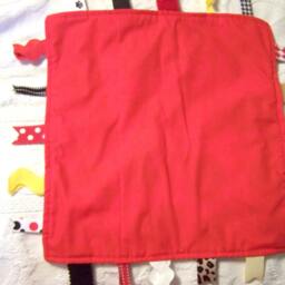 Red Puppy Dog Ribbon Lovey Blanket - thumbnail 3
