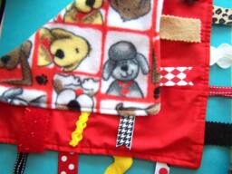 Red Puppy Dog Ribbon Lovey Blanket - thumbnail 1