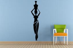 Woman Afro Girl African Tribe Ancient Tribal Pattern Wall Room Vinyl Mural Art Decor Decal Sticker L1670 - thumbnail 1