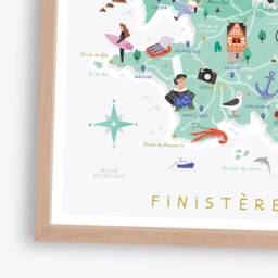 Finist??re - Map Of Brittany/Breton Department Illustrated Poster - thumbnail 2